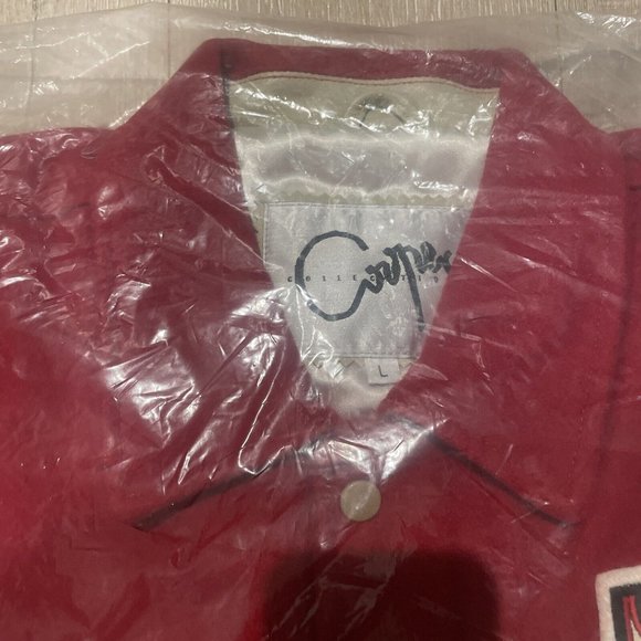 Vintage Budweiser Wool Leather Varsity Jacket Men Large NIP Red - Picture 7 of 10